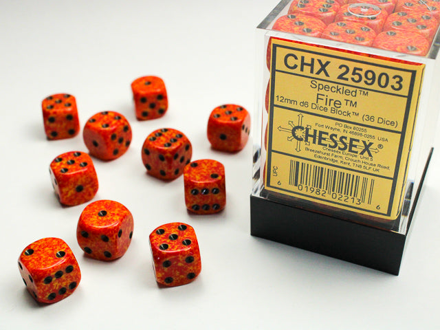 Speckled: Fire 12mm d6 Dice Block (36)