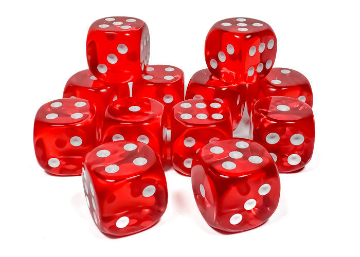 Translucent: 16mm D6 Red/White (12)