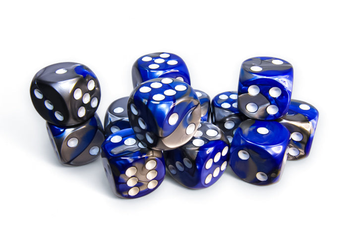 Gemini: 16mm d6 Blue-Steel/White (12)
