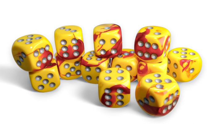 Gemini: 16mm D6 Red Yellow/Silver (12)