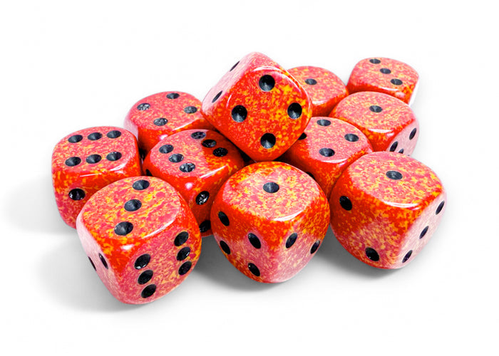 Speckled: Fire 16mm d6 Dice Block (12)