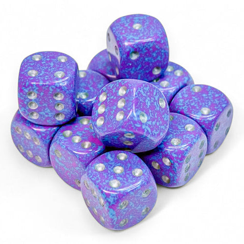 Speckled: Silver Tetra 16mm d6 Dice Block (12)