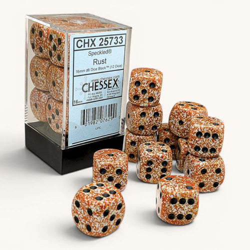Speckled: Rust 16mm d6 Dice Block (12)