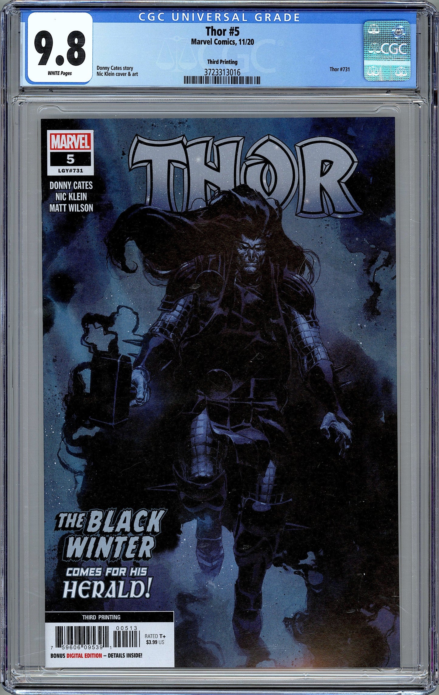 Thor #5. 1st Black Winter. Third Printing Variant. CGC 9.8