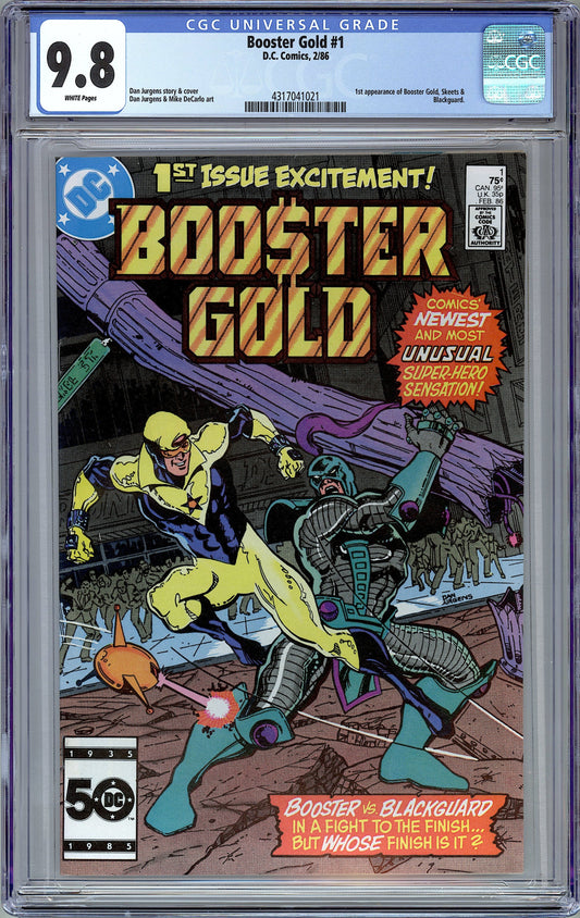 Booster Gold #1.  1st App. of Booster Gold & Skeets  CGC 9.8