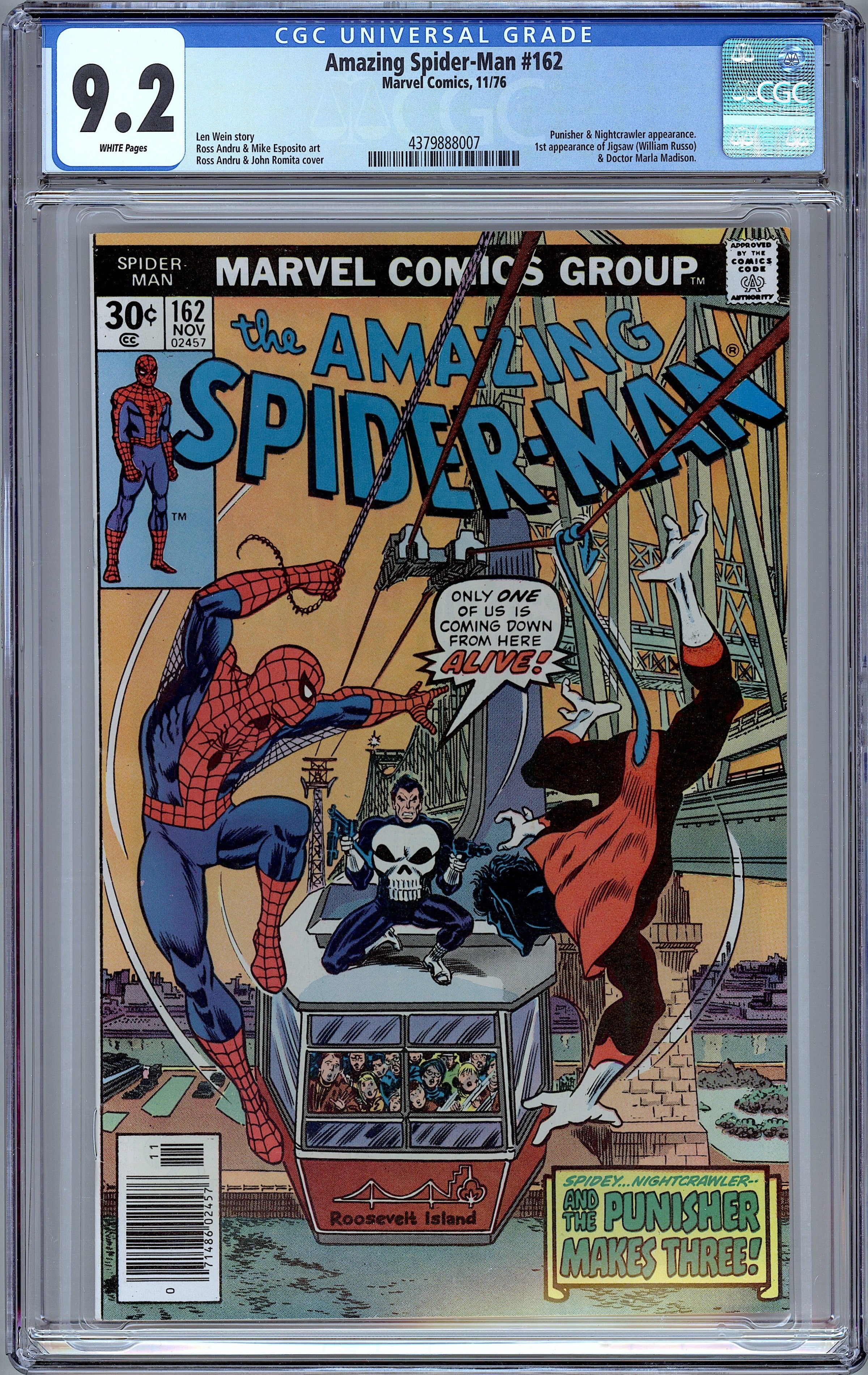 Amazing Spider-Man #162. 1st App. of the Jigsaw. CGC 9.2 – Bona