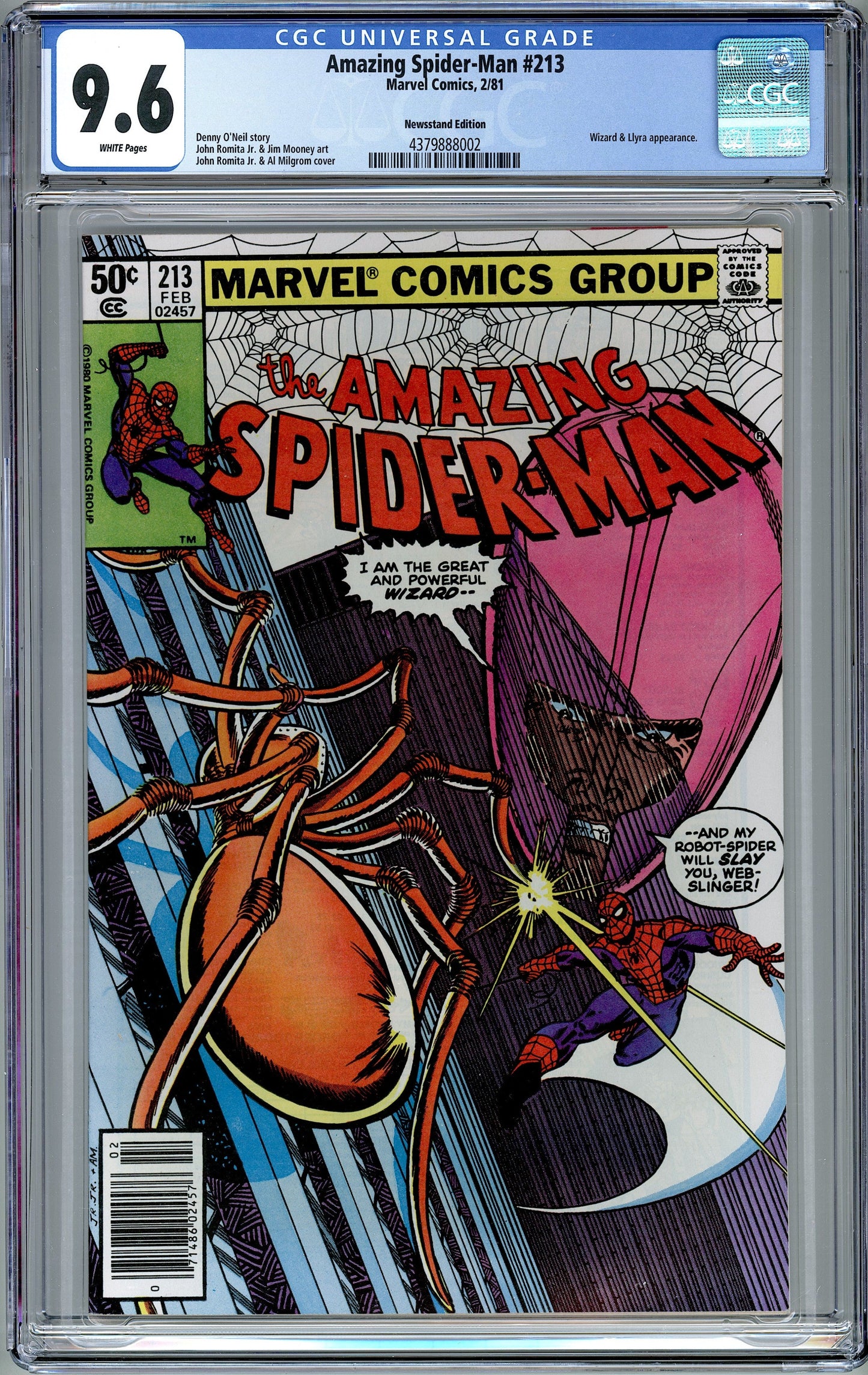 Amazing Spider-Man #213. Newsstand Edition. CGC 9.6
