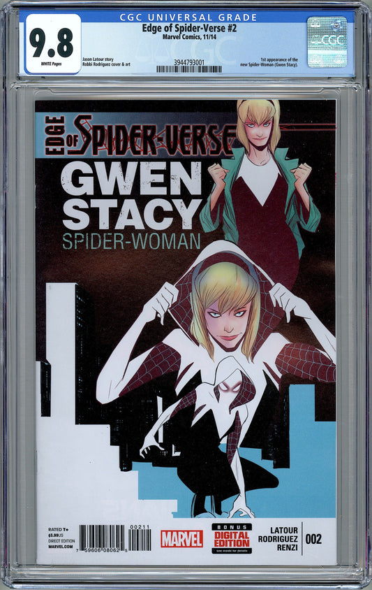 Edge of Spider-Verse #2. 1st App. Spider-Gwen. CGC 9.8