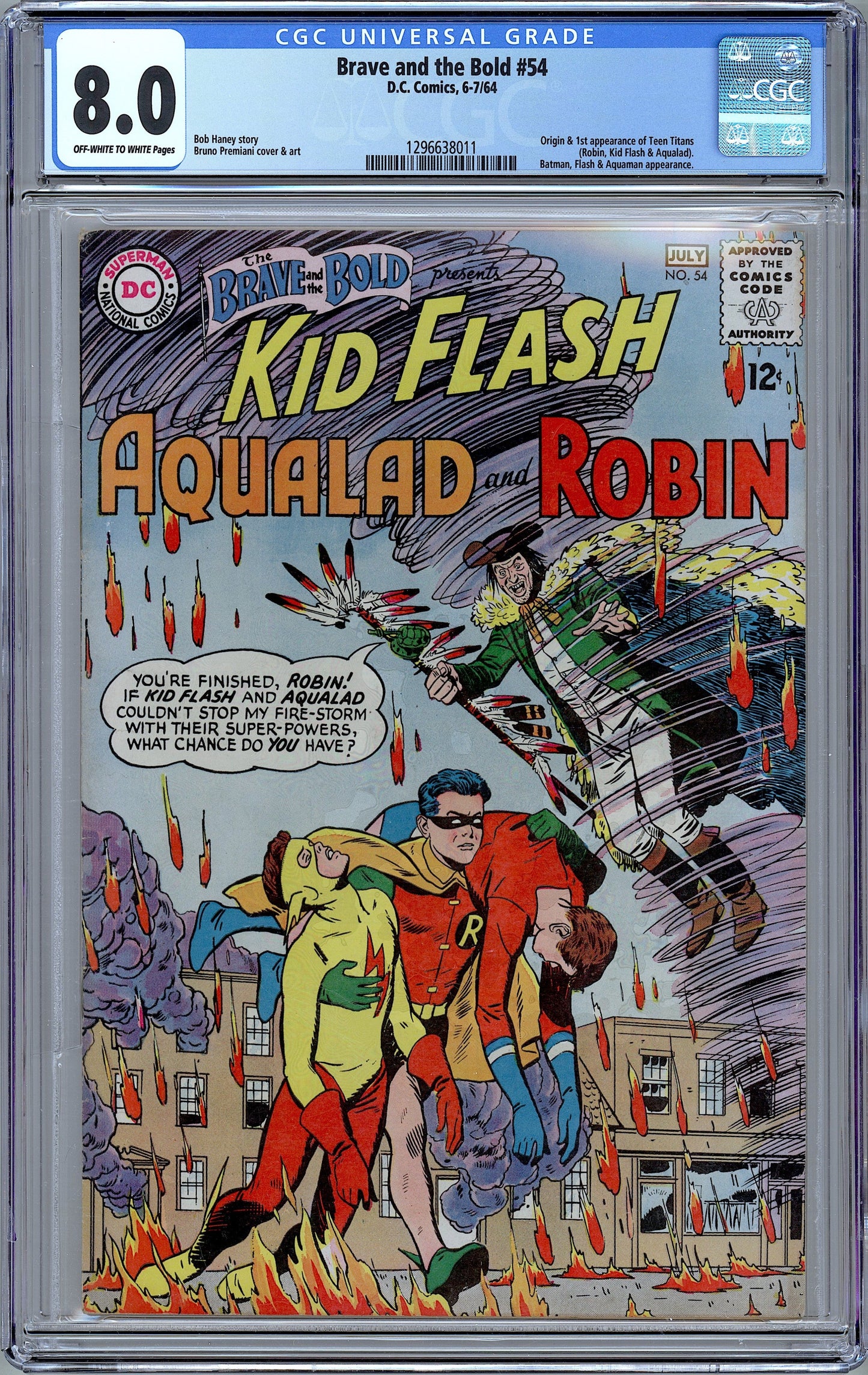 Brave and the Bold #54. Origin & 1st Teen Titans. CGC 8.0