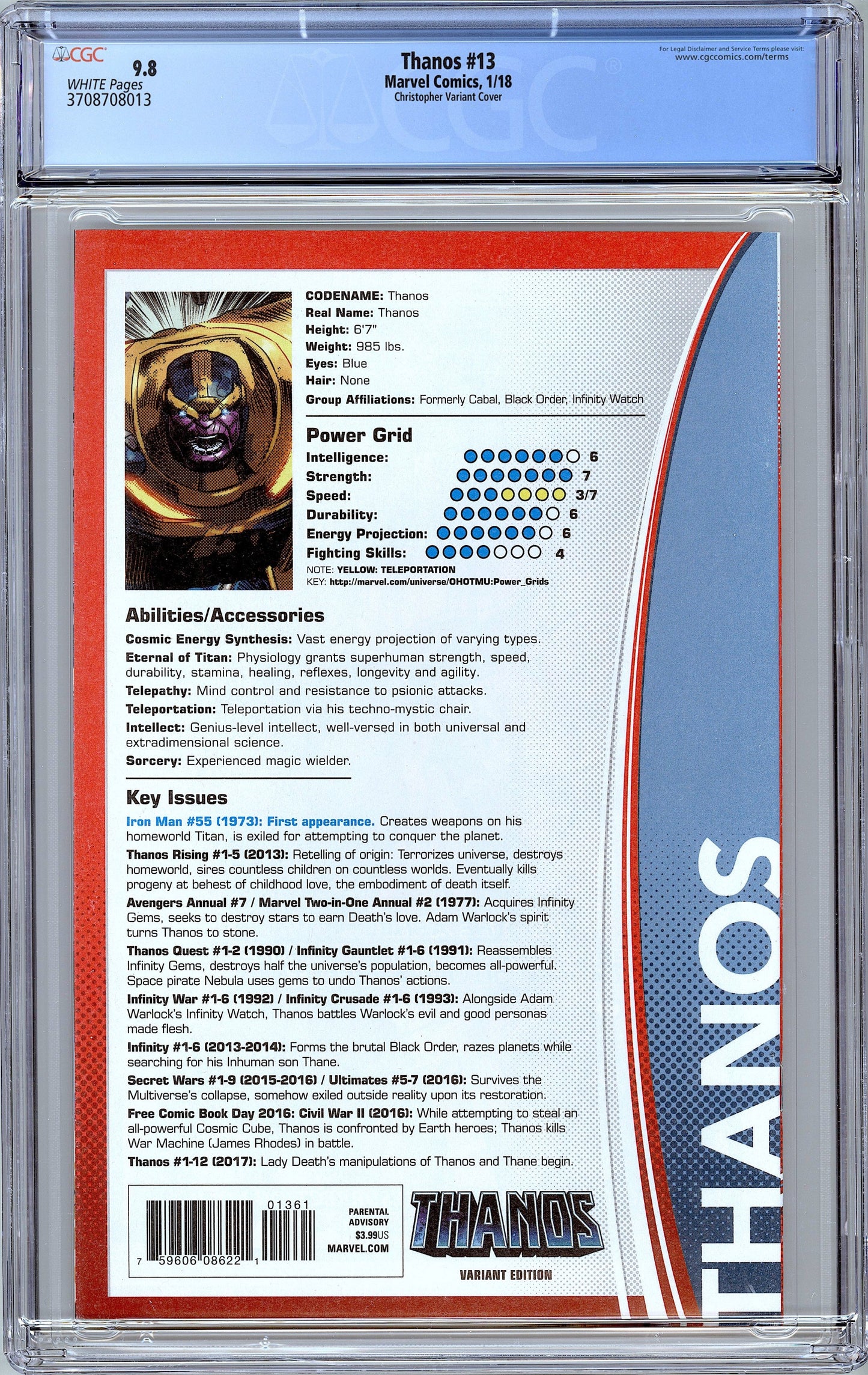Thanos #13. The 1st Cosmic Ghost Rider. Variant. CGC 9.8