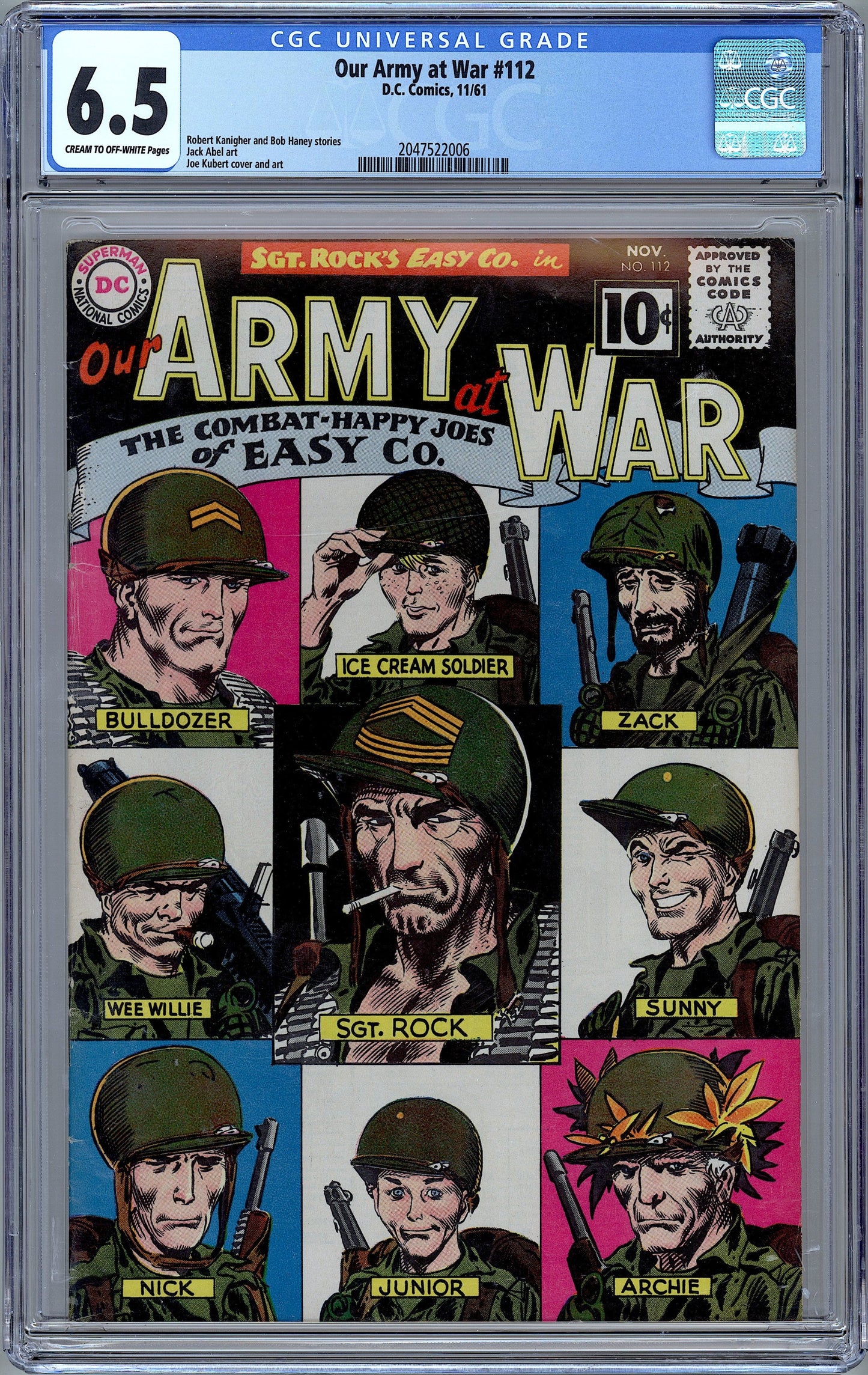 Our Army at War #112. Joe Kubert Easy Company. CGC 6.5