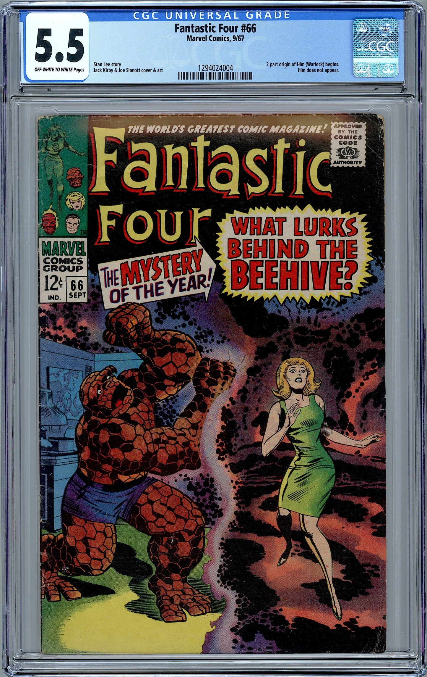 Fantastic Four #66. Origin of Him (The Warlock) CGC 5.5