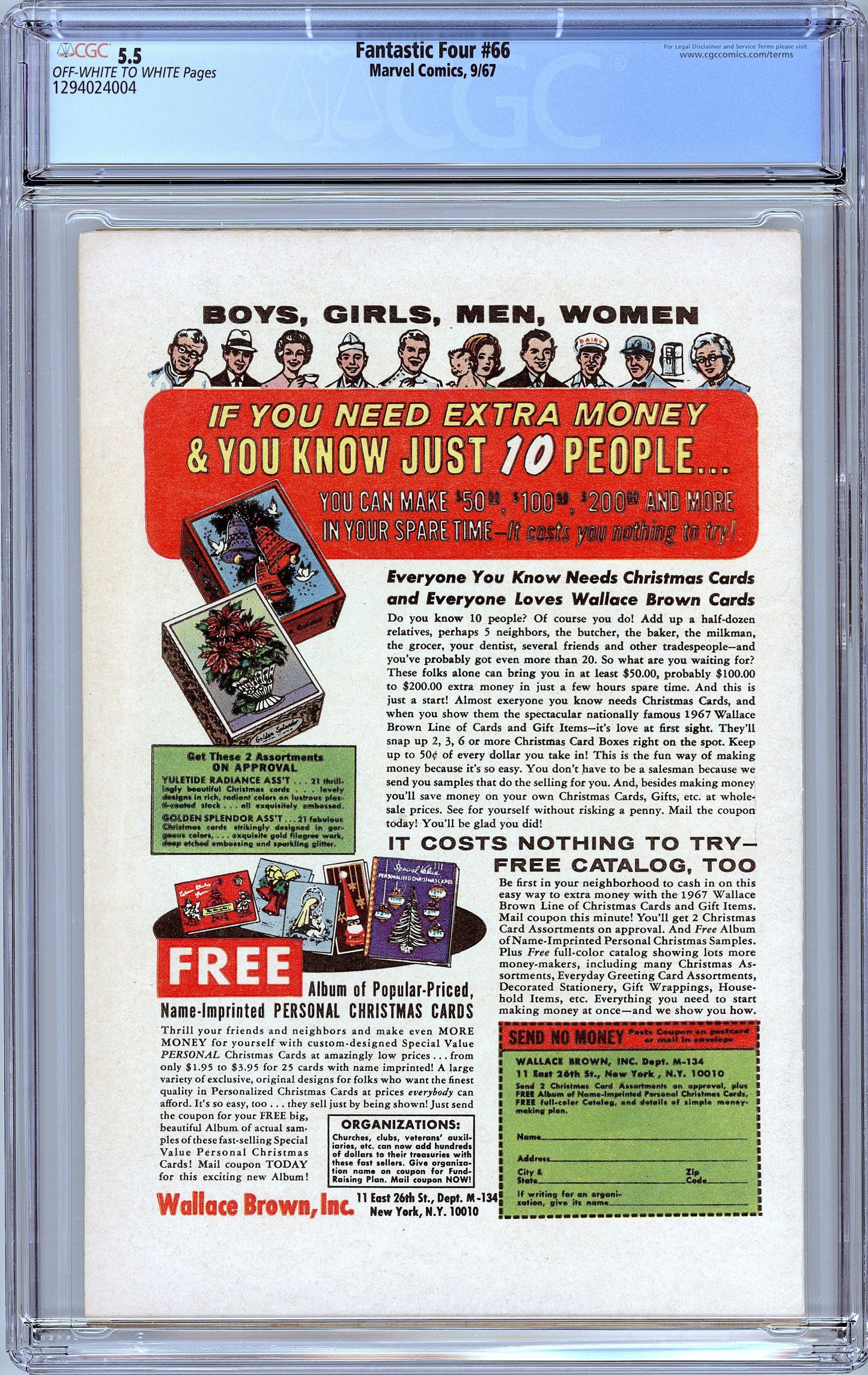 Fantastic Four #66. Origin of Him (The Warlock) CGC 5.5