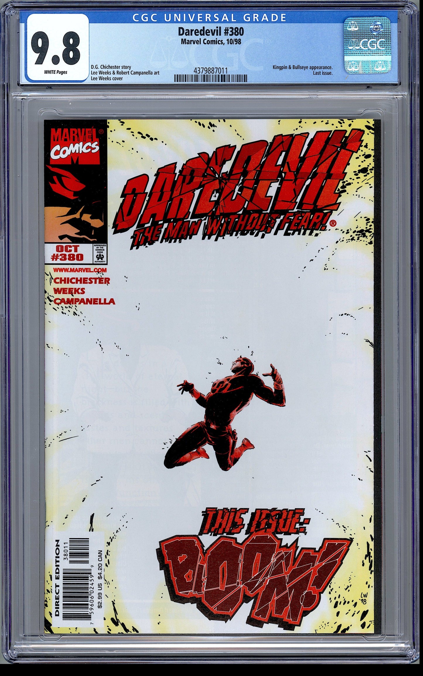 Daredevil #380. Last Issue of 1st Ongoing Series. CGC 9.8