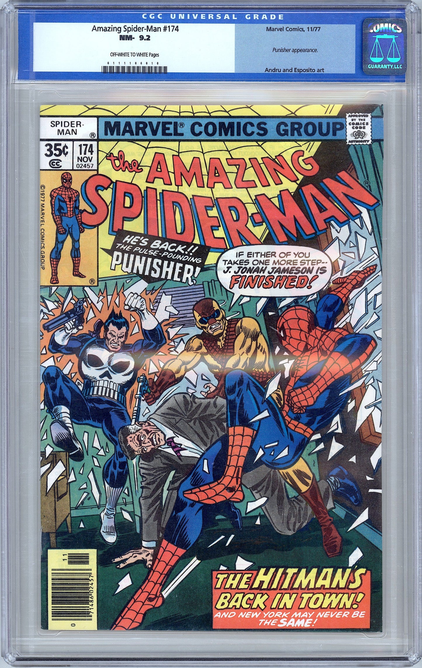 Amazing Spider-Man #174. Punisher Appearance. CGC 9.2