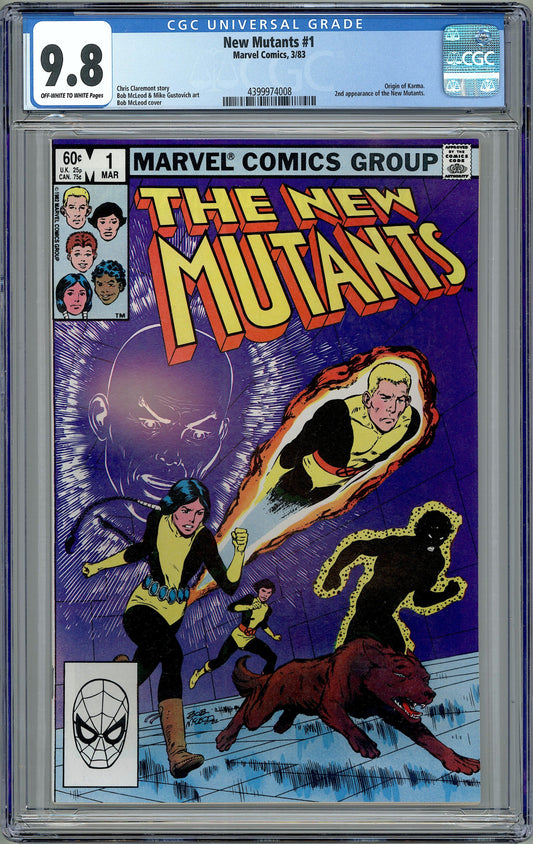 New Mutants #1. 2nd Appearance of New Mutants.  CGC 9.8