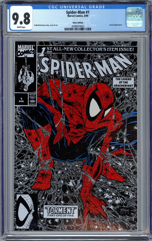 Spider-Man #1.  Silver Edition. Classic McFarlane.  CGC 9.8