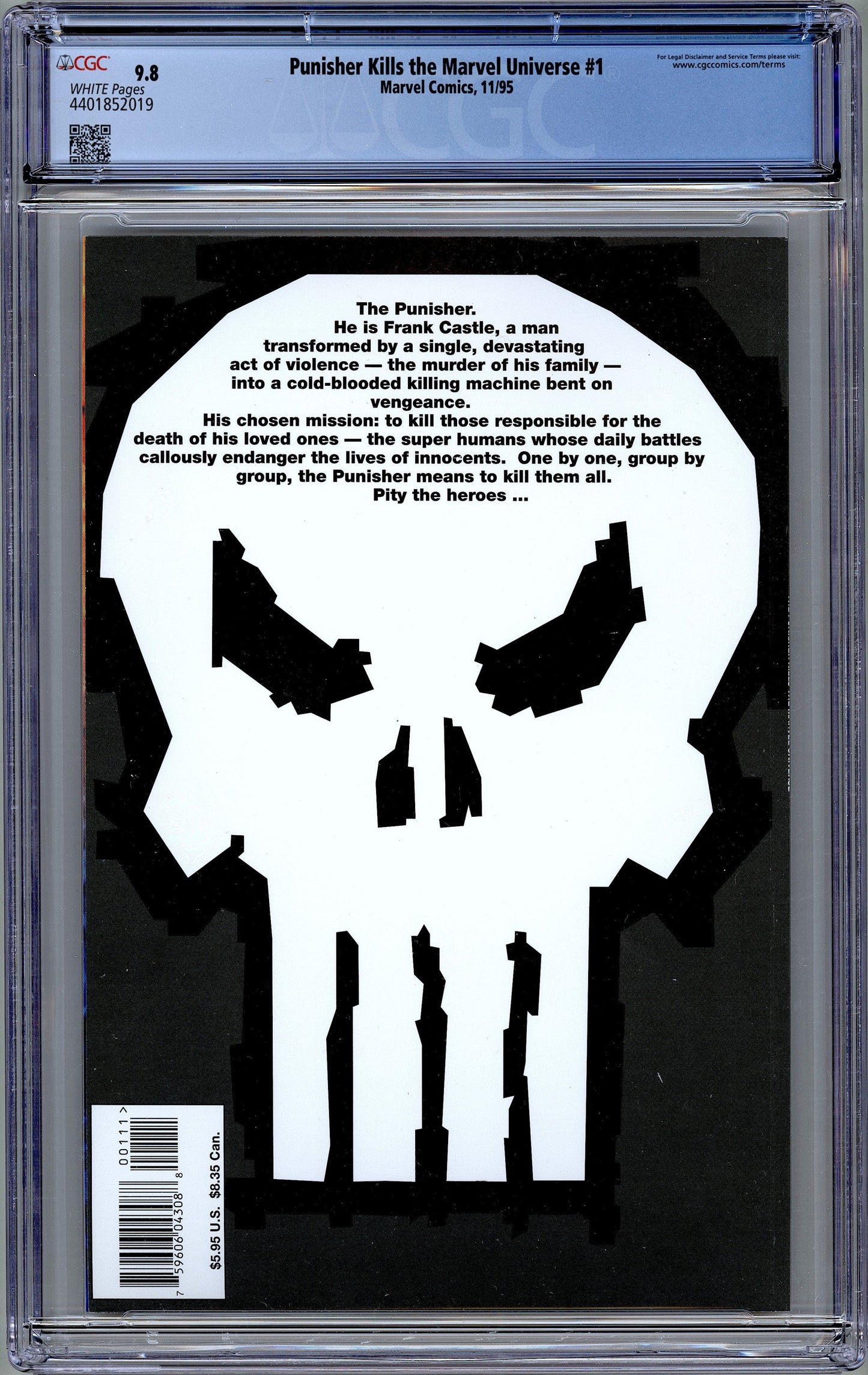 Punisher Kills the Marvel Universe #1. Garth Ennis CGC 9.8