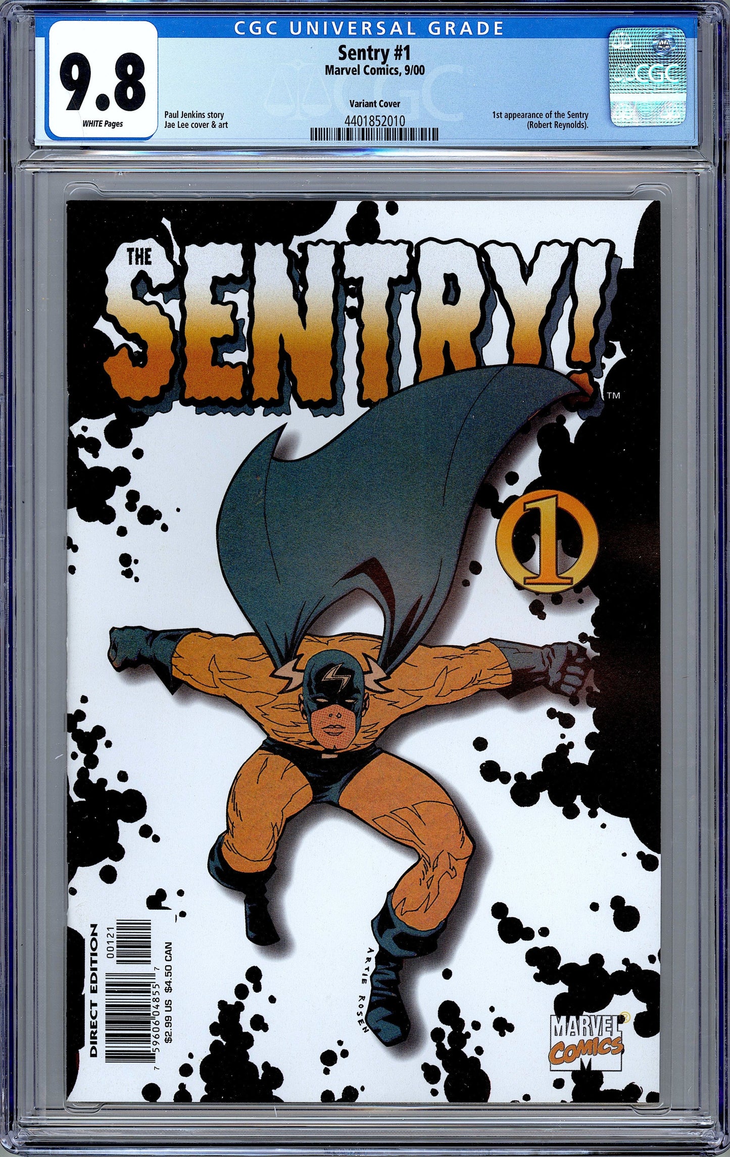 Sentry #1. 1st Sentry (Robert Reynolds). Variant. CGC 9.8