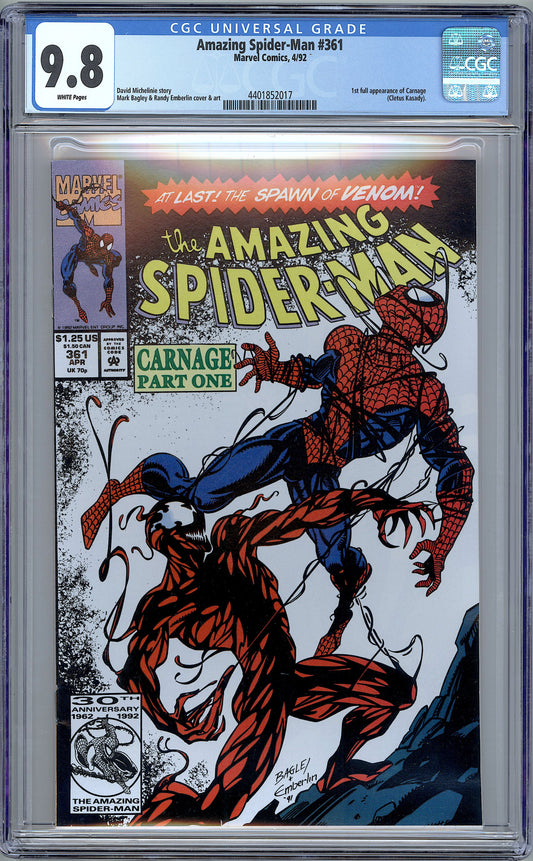 Amazing Spider-Man #361. 1st App. of Carnage.  CGC 9.8