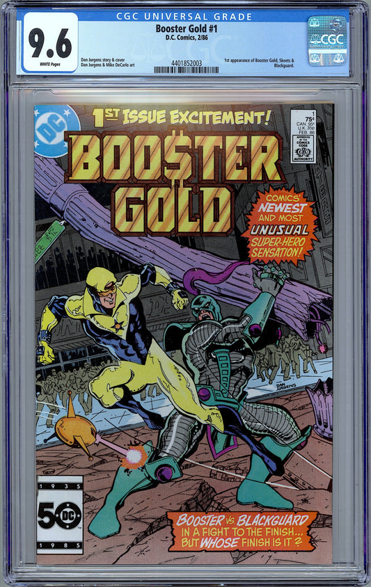 Booster Gold #1.  1st App. of Booster Gold & Skeets  CGC 9.6