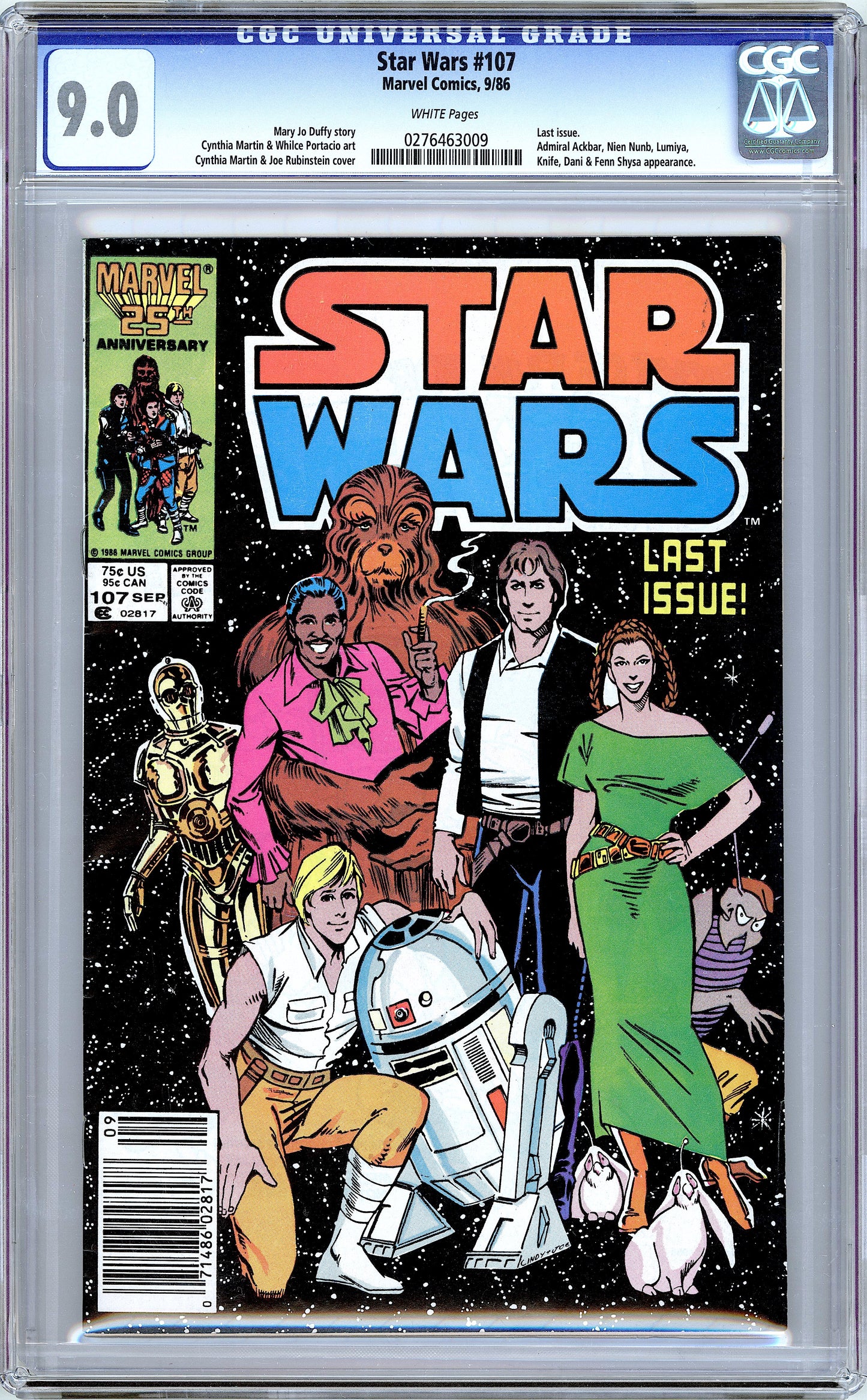 Star Wars #107 Last Issue of Comic Series.  CGC 9.0