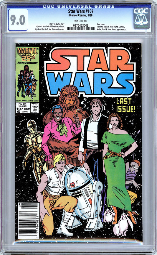 Star Wars #107 Last Issue of Comic Series.  CGC 9.0