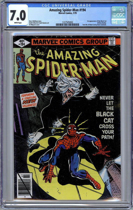 Amazing Spider-Man #194.  1st App. of Black Cat. CGC 7.0