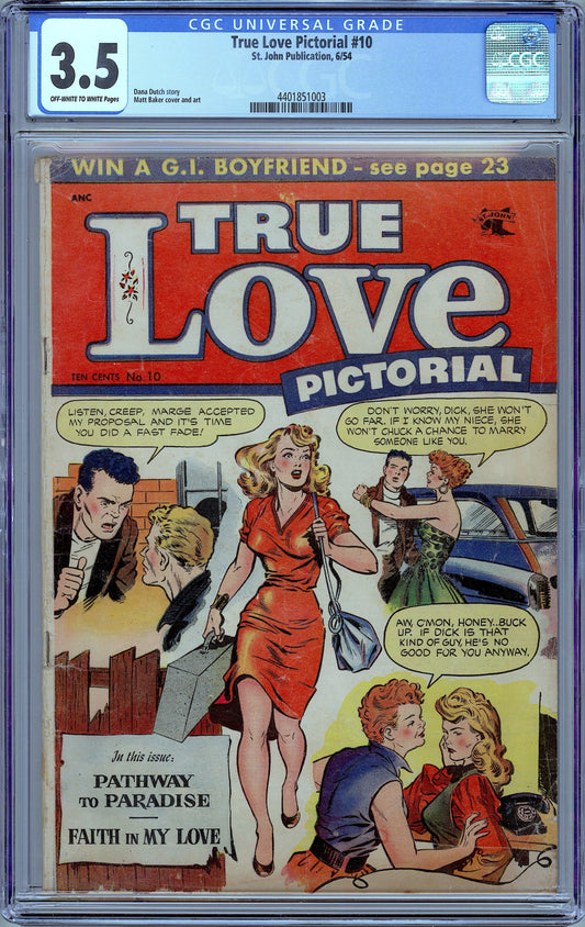 True Love Pictorial #10. Matt Baker Cover & Art. CGC 3.5