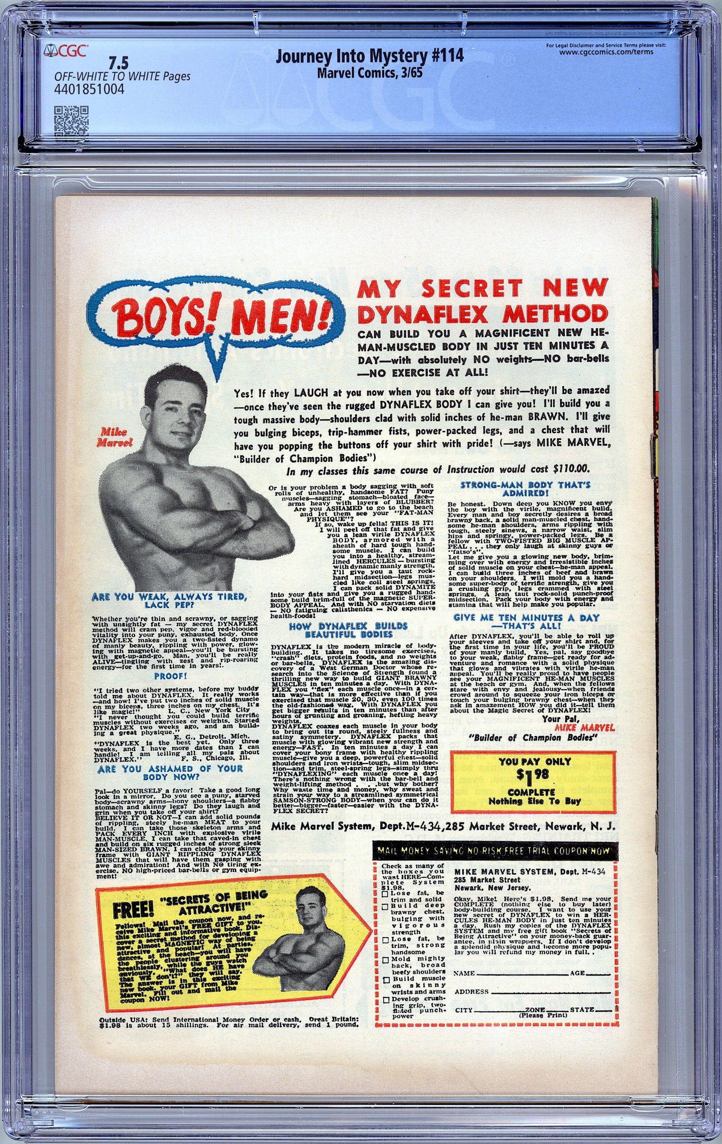 Journey Into Mystery #114. 1st Absorbing Man. CGC 7.5
