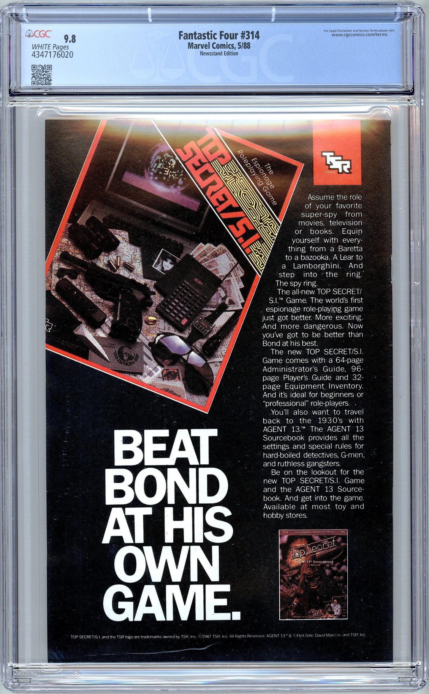 Fantastic Four #314. Rare Mark Jewelers Variant. CGC 9.8