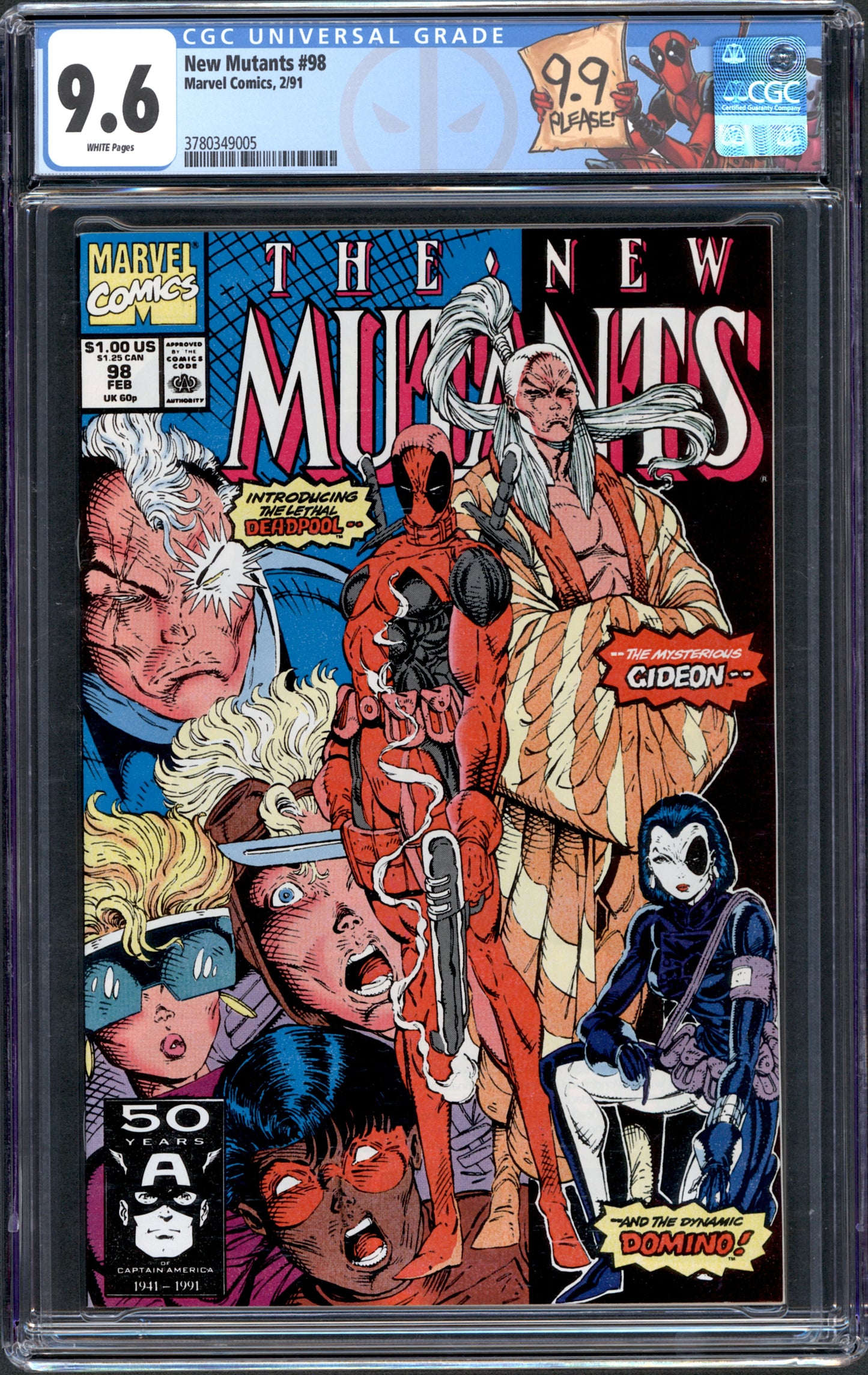 New Mutants #98. 1st Appearance of Deadpool. CGC 9.6