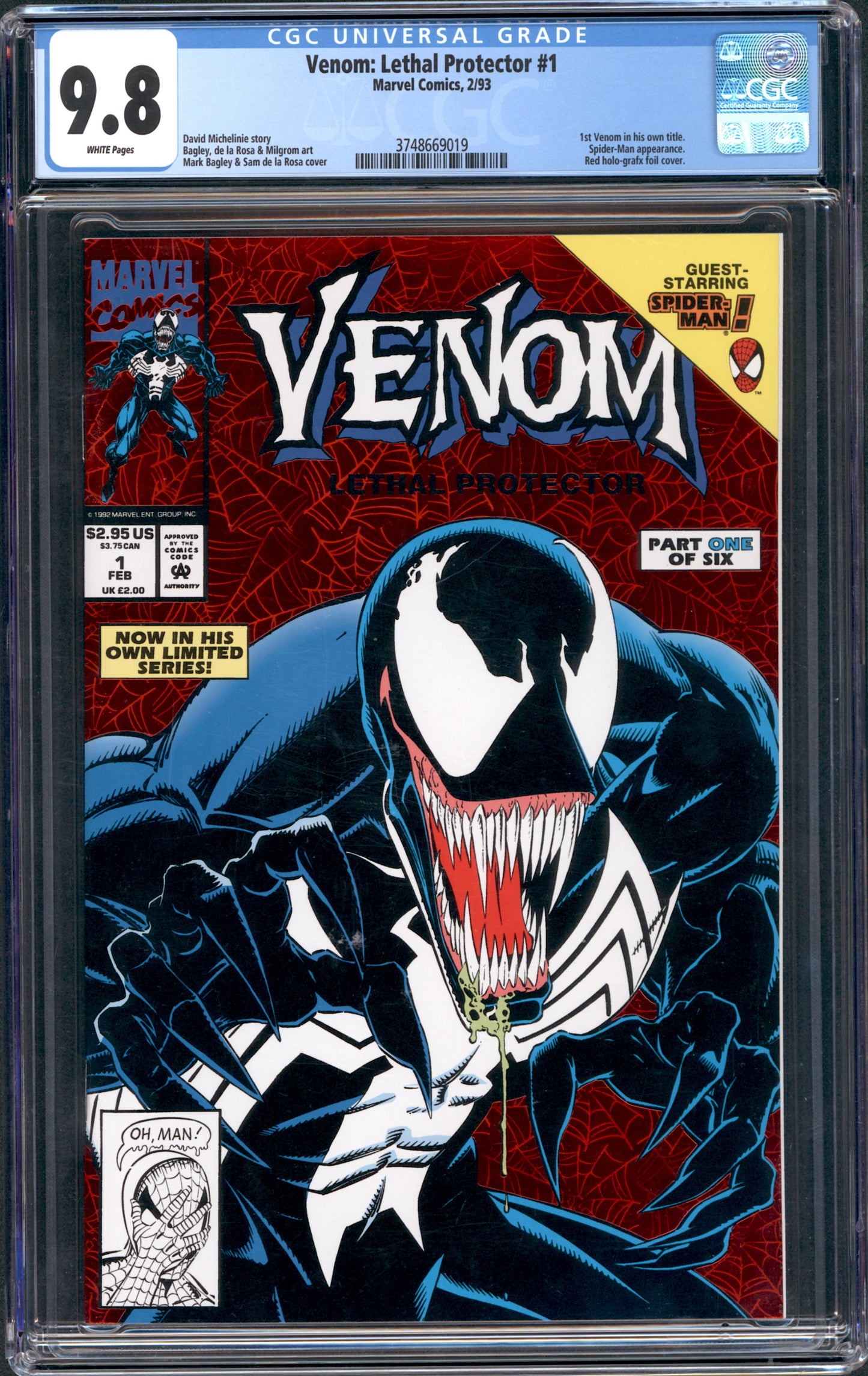 Venom: Lethal Protector #1. 1st Venom Solo Title. CGC 9.8