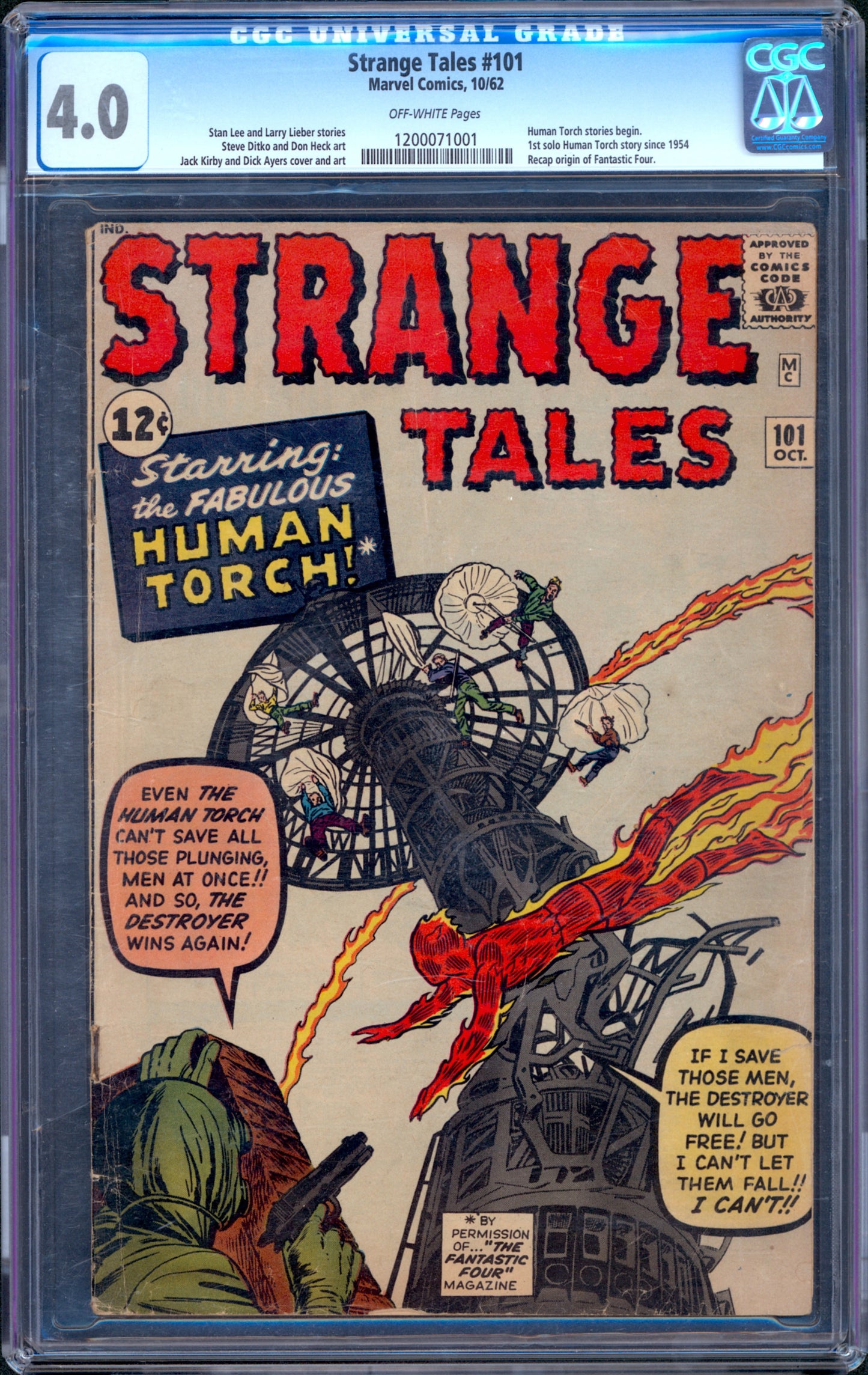 Strange Tales #101. Human Torch Stories Begin. CGC 4.0