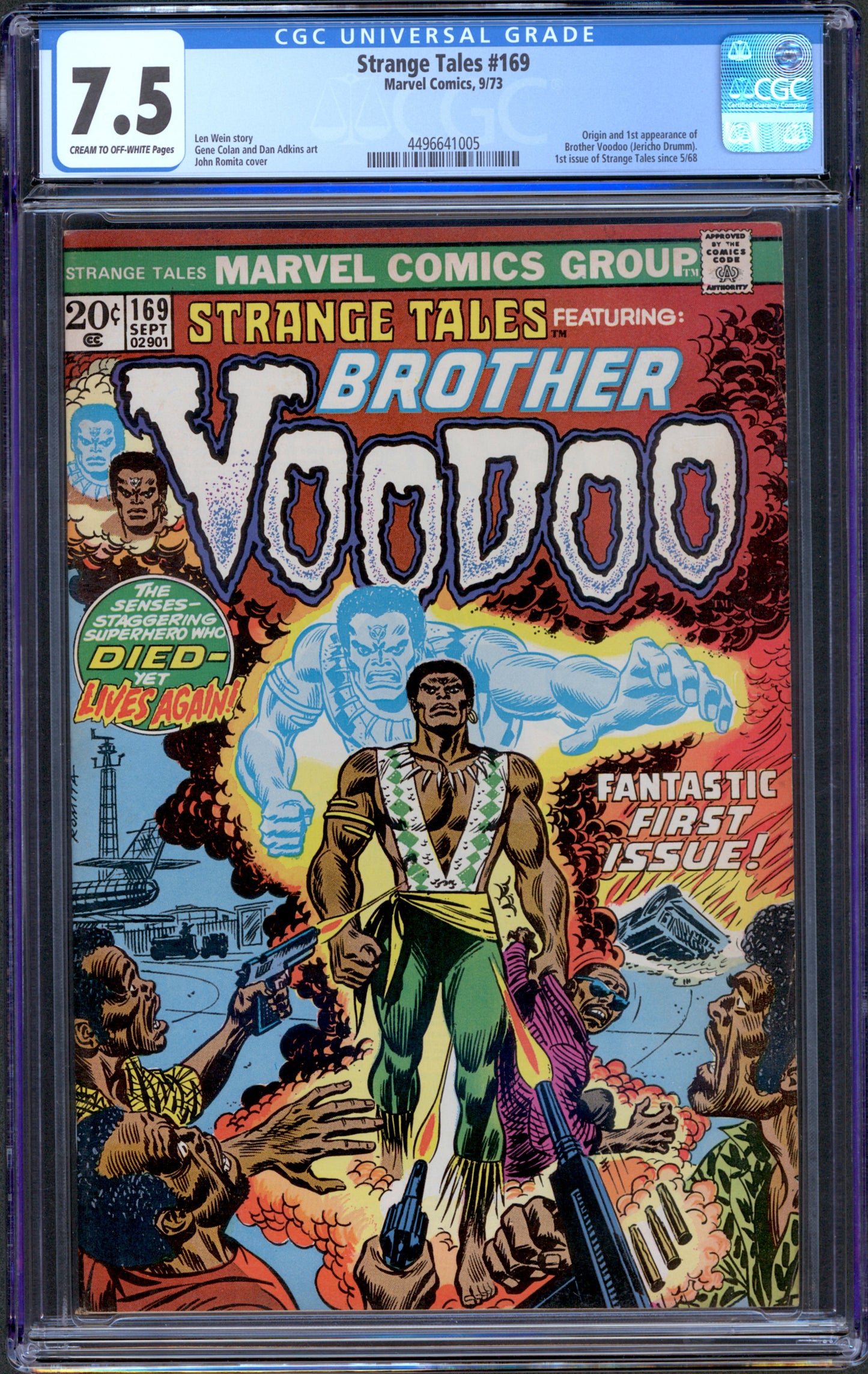 Strange Tales #169. Origin & 1st Brother Voodoo. CGC 7.5