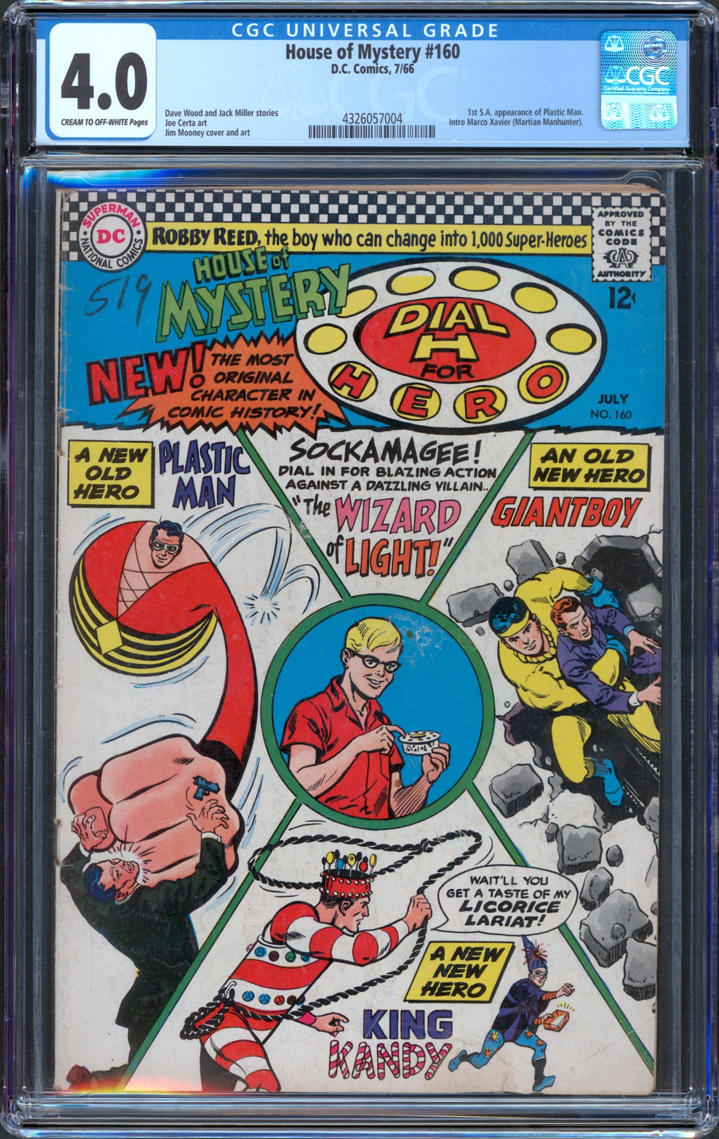 House of Mystery #160. 1st Silver Age Plastic Man. CGC 4.0