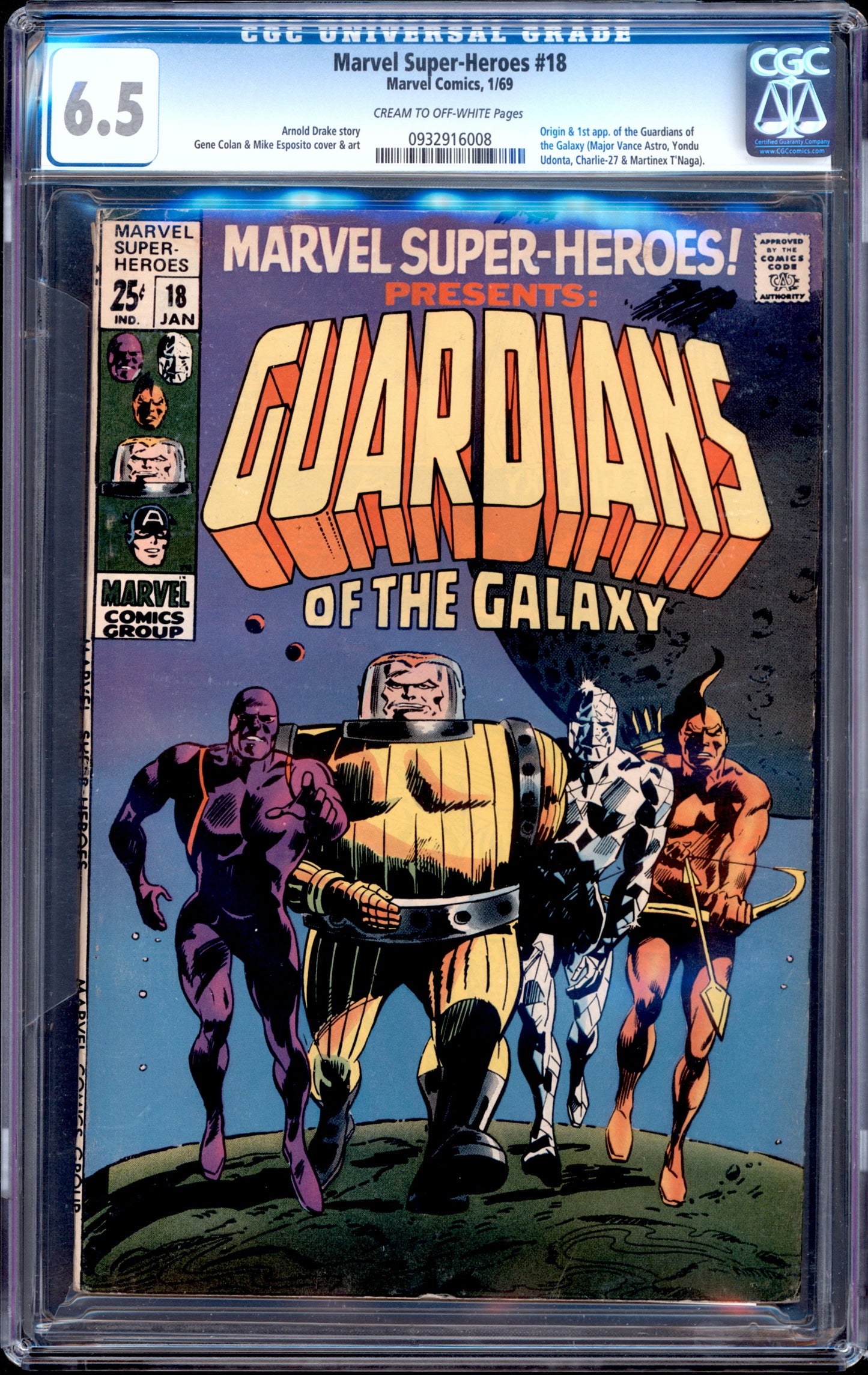 Marvel Super-Heroes #18 1st Guardians of the Galaxy. CGC 6.5