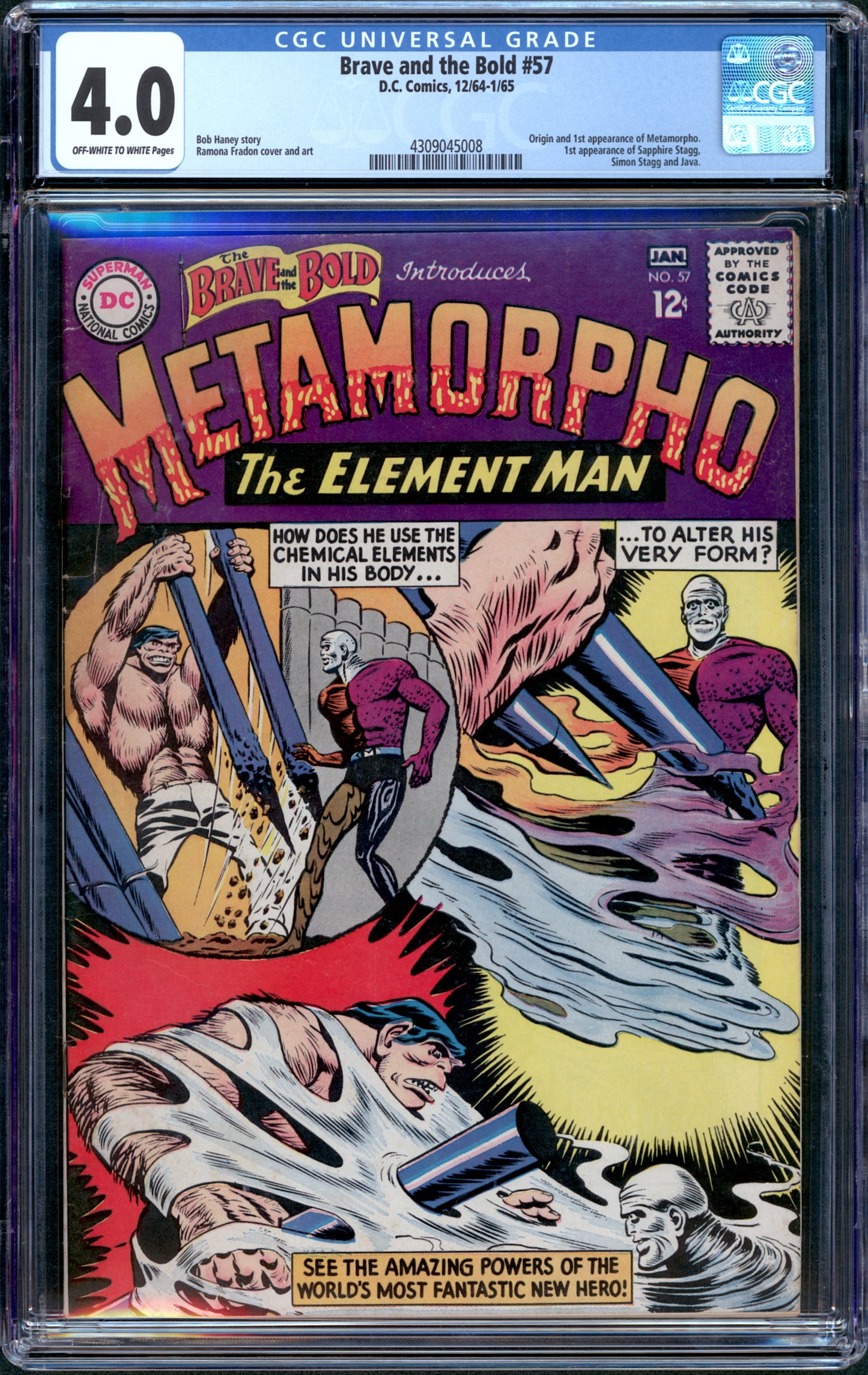 Brave and the Bold #57. Origin & 1st Metamorpho. CGC 4.0