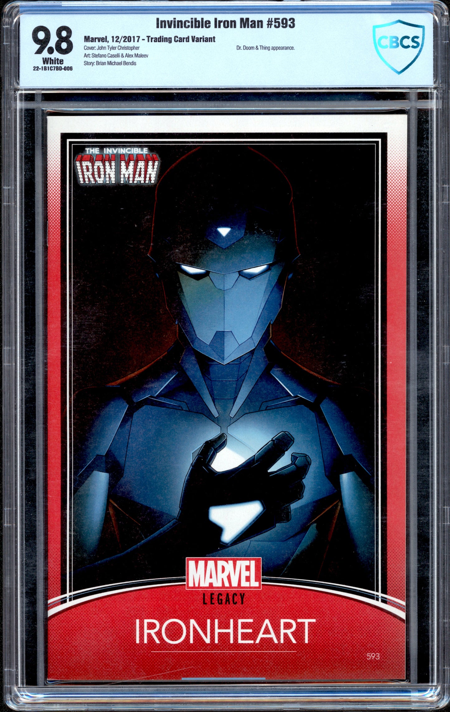 Invincible Iron Man #593. Trading Card Variant. CBCS 9.8