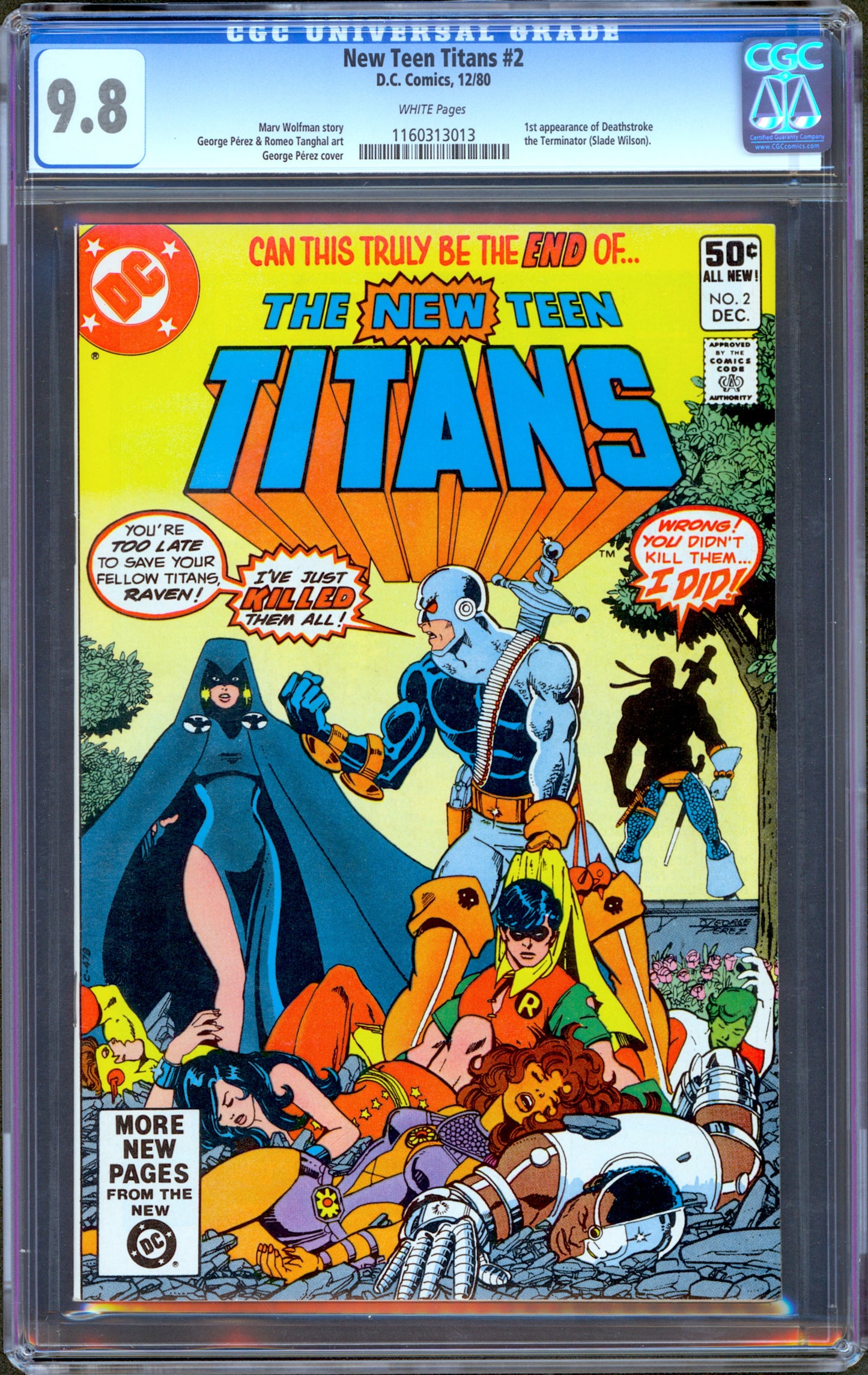 New Teen Titans #2. 1st Deathstroke (Slade Wilson) CGC 9.8