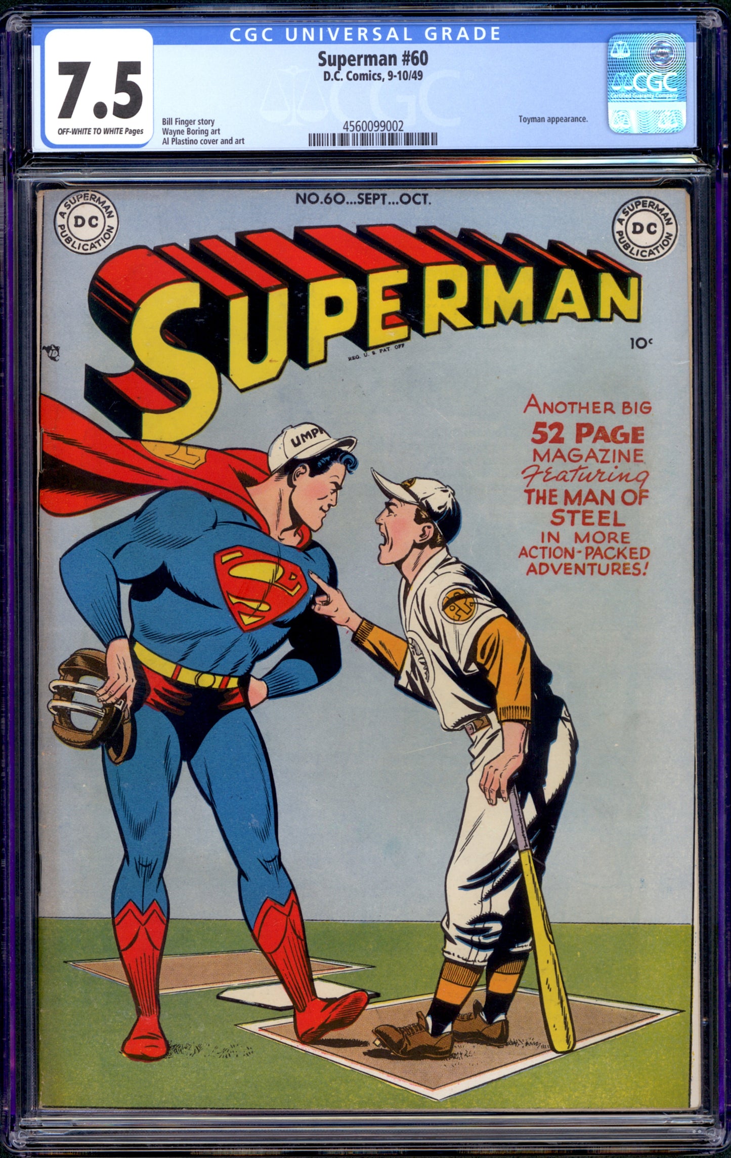 Superman #60. Classic Golden Age Baseball Cover. CGC 7.5