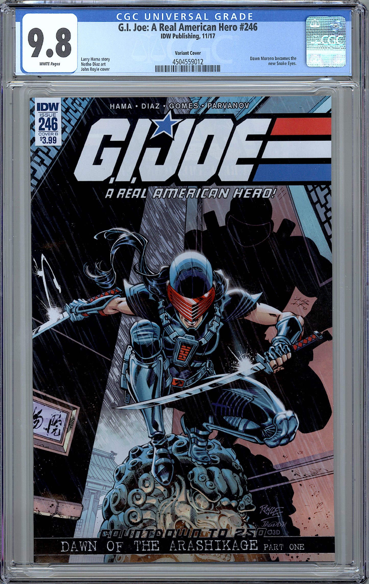 G.I. Joe: A Real American Hero #246. New Snake Eyes. CGC 9.8