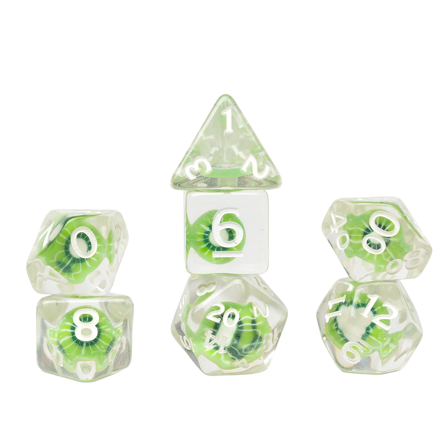 RPG Dice Set (7): Fruit Slice - Kiwi