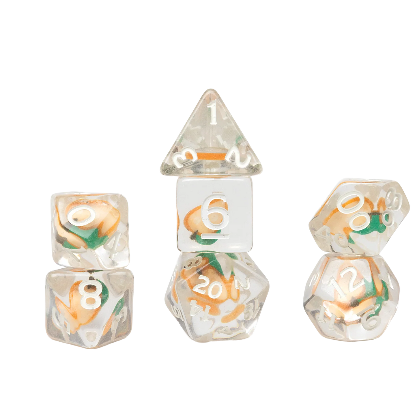 RPG Dice Set (7): Fruit Slice - Peach