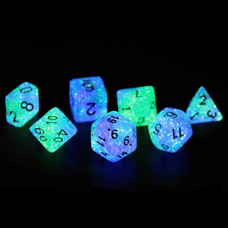 RPG Dice Set (7): Peacock Glowworm