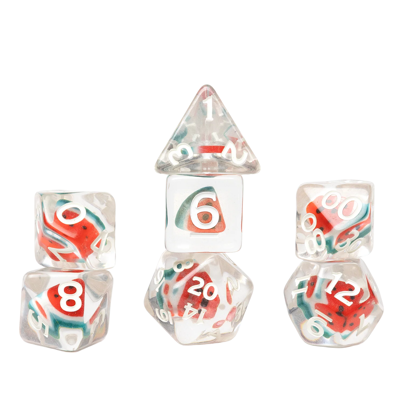 RPG Dice Set (7): Fruit Slice - Watermelon