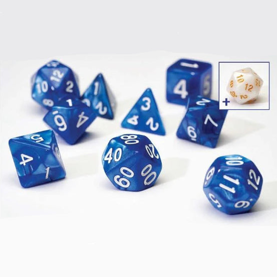 RPG Dice Set (7): Pearl Blue Acrylic