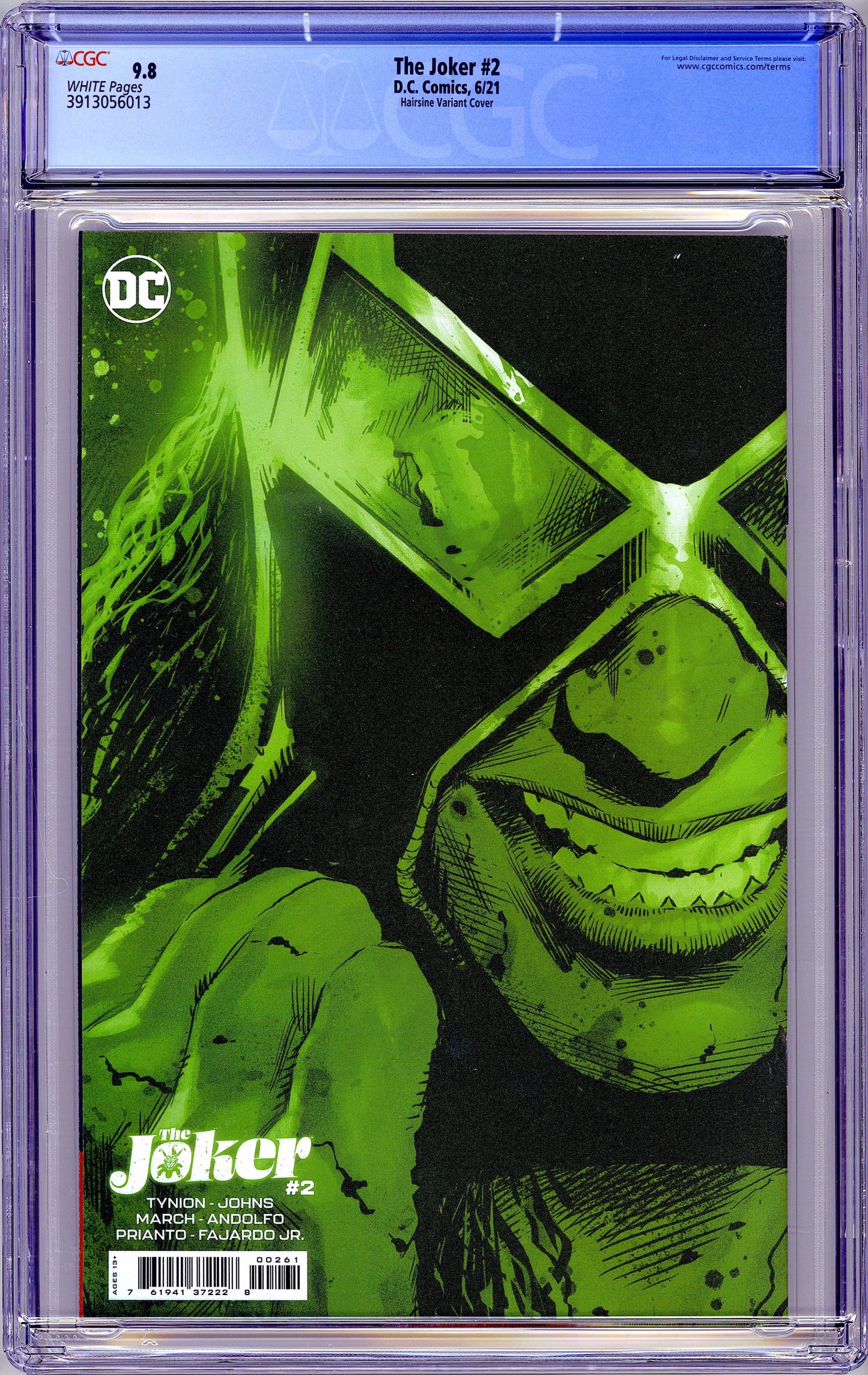 Joker #2. Hairsine Variant 1st App. of Vengeance. CGC 9.8