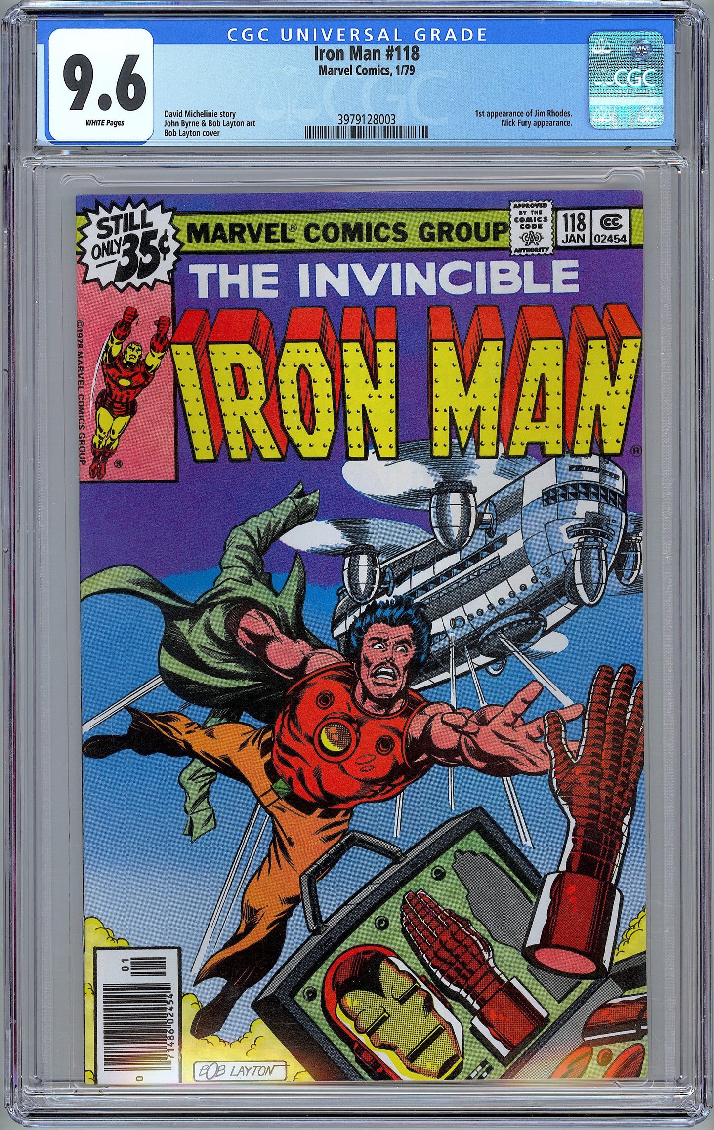 Iron Man #118. 1st Appearance of James Rhodes. CGC 9.6