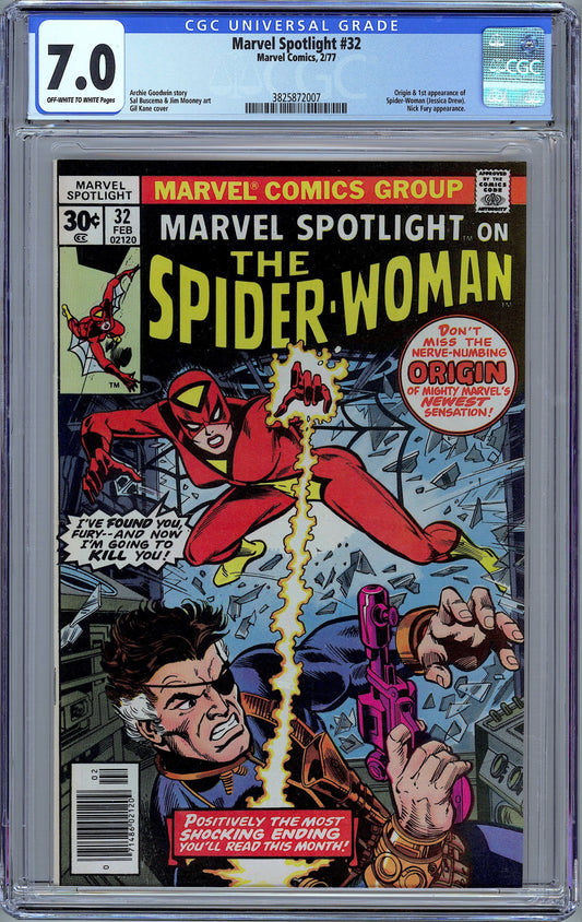 Marvel Spotlight #32 Origin & 1st Spider-Woman.  CGC 7.0